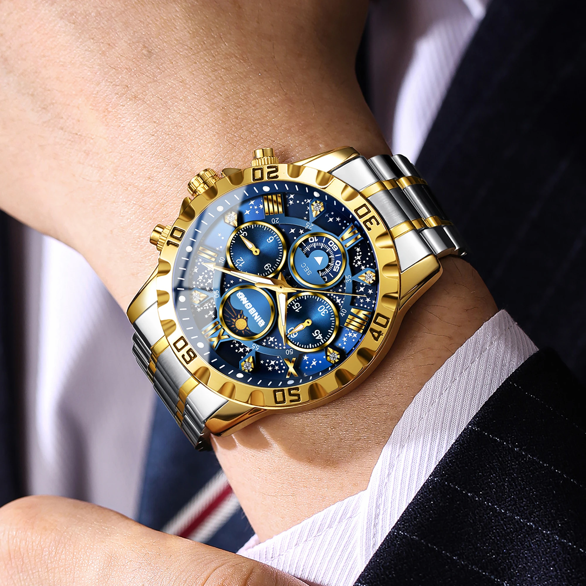 Men's Original Quartz Watch, Luminous Waterproof Chronograph