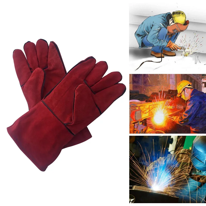 Welding Gloves Leather Soft Wear-resistant Welding Protective Labor Gloves Extended Welder Gloves Leather