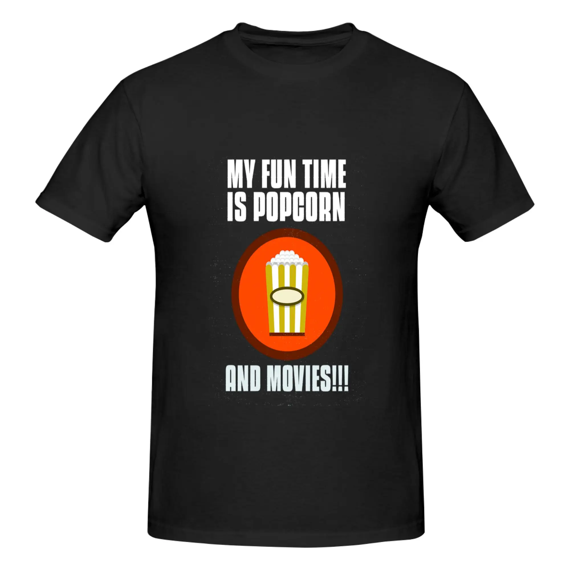 Funny MY FUN TIME IS POPCORN AND MOVIES!!!  Men's Printed T-Shirt Unisex T shirtUnisex