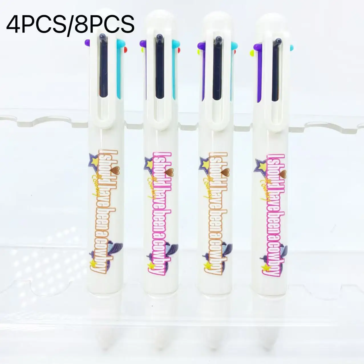 

Набор универсальных белых ручек 4 шт./8 шт. — разноцветные шариковые ручки — шариковые ручки «шесть в одном» — ручки для письма для студентов — маркеры