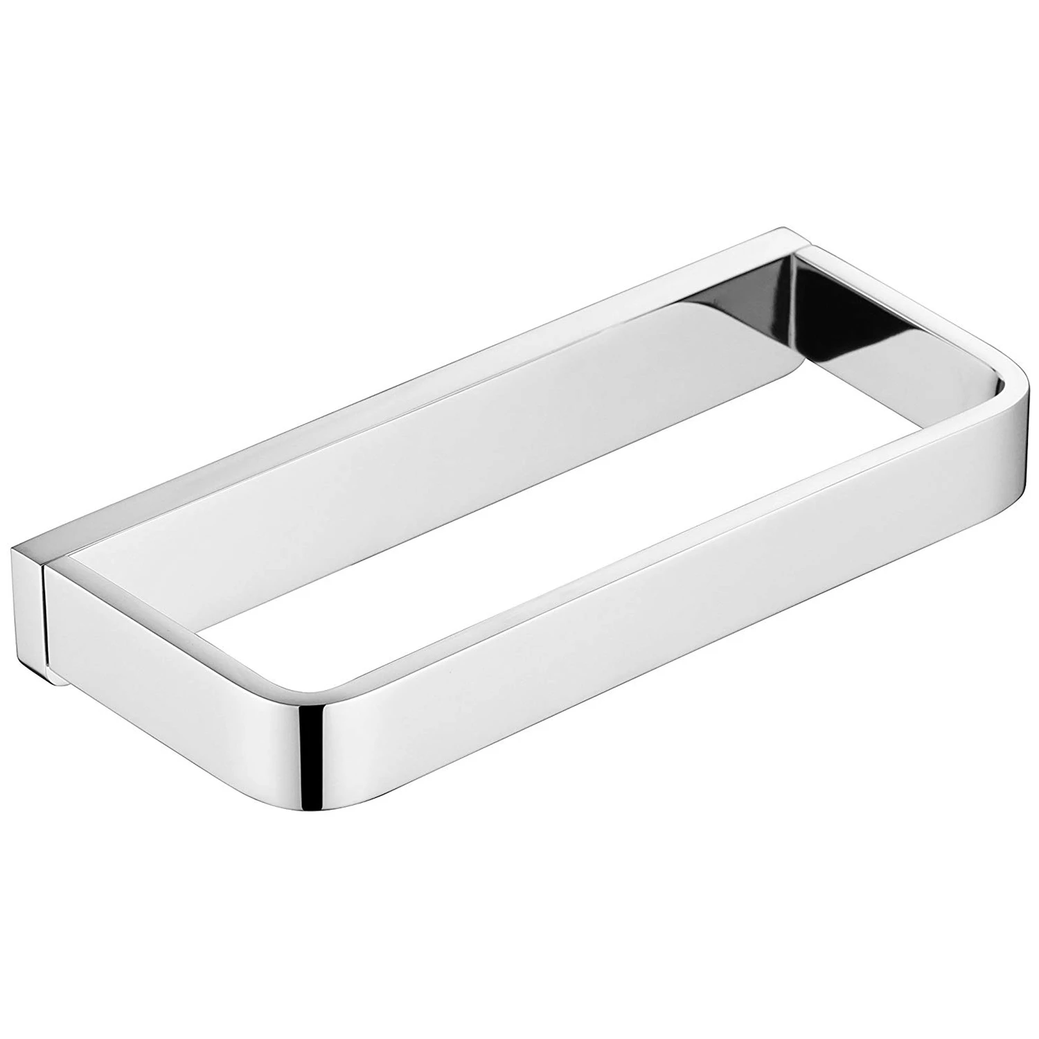 JHD Towel Ring Frame Solid Brass Polished Chrome Surface Bathroom Square Accessories Wall-Mounted Towel Rack Bathroom Wall Hangi