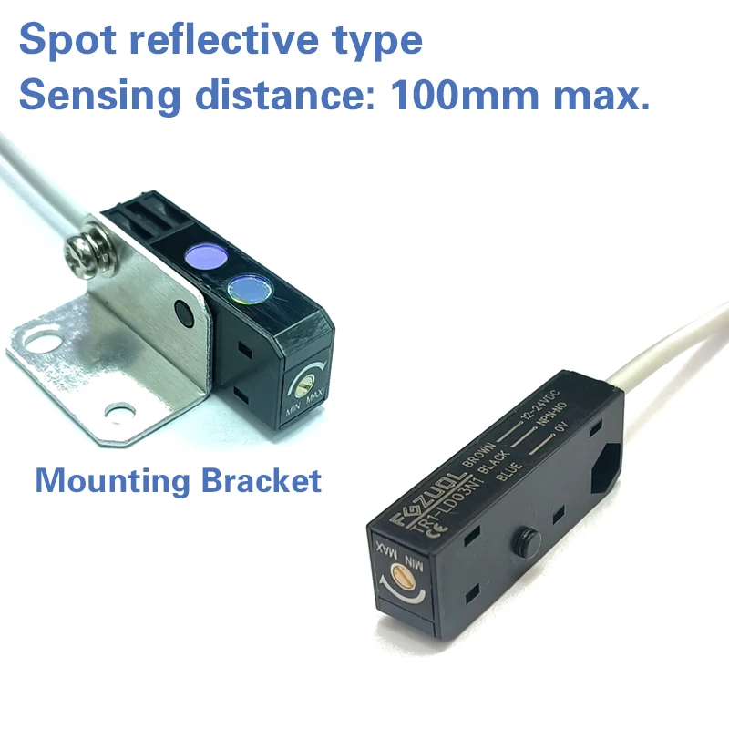 Ultra small type of Laser photoelectric sensor switch NPN PNP 12-24VDC Through-beam type/Spot reflective type Small Light Spot