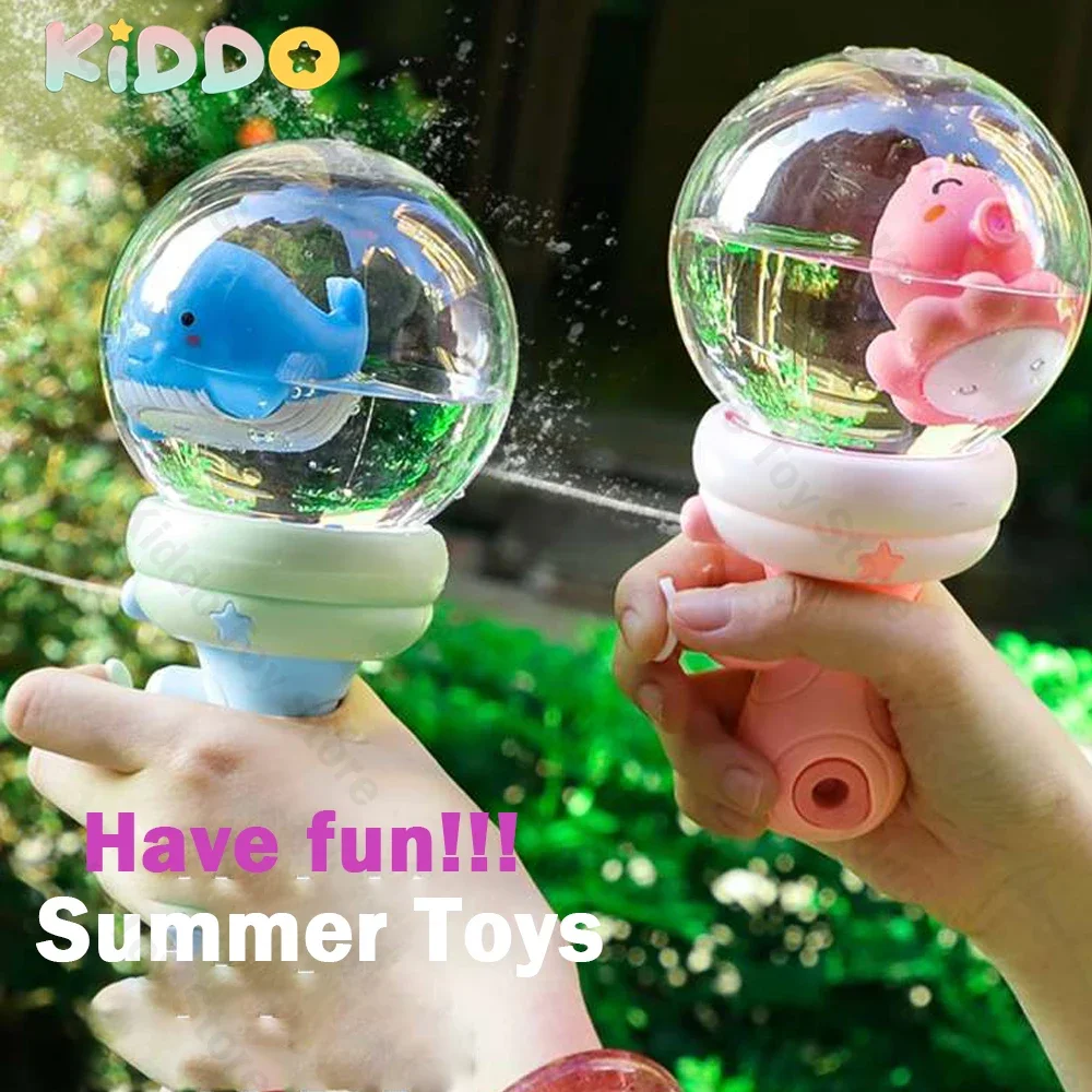 Water Gun Light Spray Machine Cartoon Bath Splashing Toys for Boys Kids Summer Outdoor Swimming Party Toy Children's Day Gifts