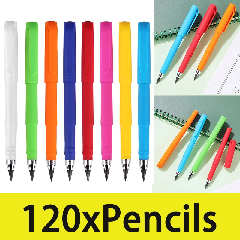 

120Pcs Everlasting Pencil Infinity Magic Forever Pencils Reusable Inkless Pencil for Kids Writing Sketching Drawing