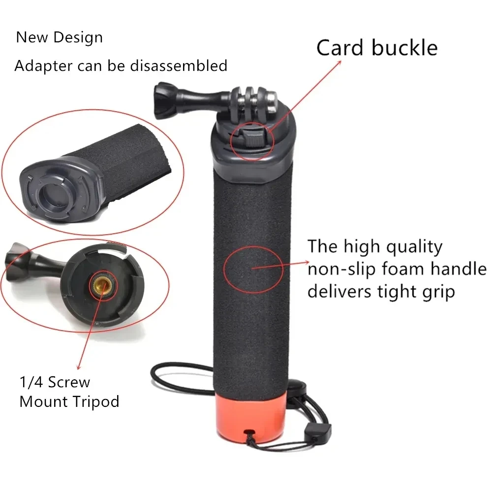 Impugnatura galleggiante Impugnatura antiscivolo + Supporto a sgancio rapido + Fascia da polso per Gopro 13 12 11 DJI Action 3 4 5pro Insta360 Accessorio
