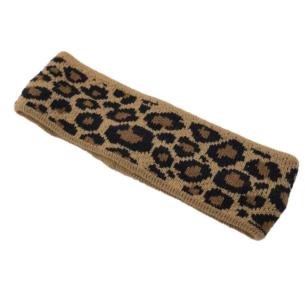 

4 pcs Leopard Headb Cloth Wrap Knit ParentChild Hair Ribbons Knot Durable Wool Material Hair Care Styling School Office Party