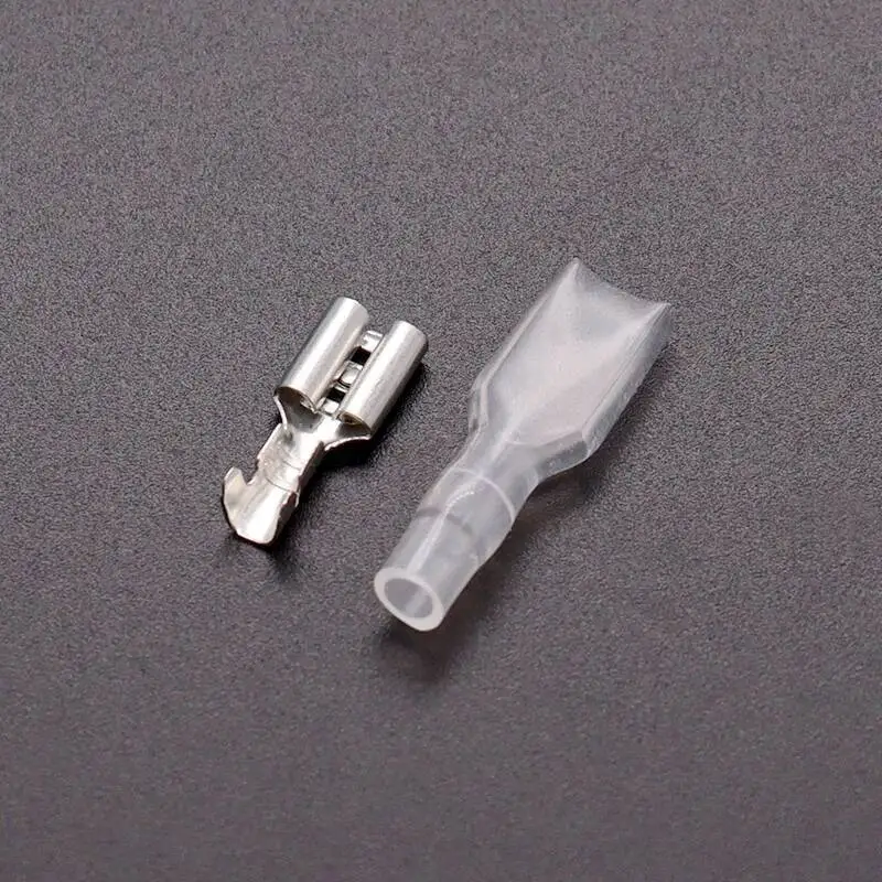 20 Stück Federklemmenstecker 2,8/4,8/6,3 mm, Hülse, Verbindungsstück, Bootsschalter, Kaltpresskopf – Detail 4