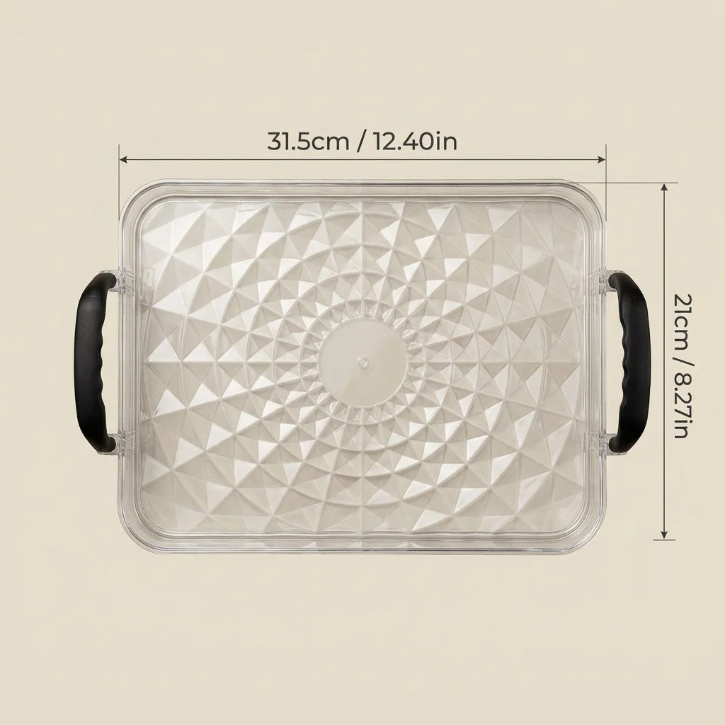 Doorzichtige plastic badkamerbak met handgrepen, aanrechtblad make-up organizer, cosmetica opbergbak, parfumbak, badkameraccessoires