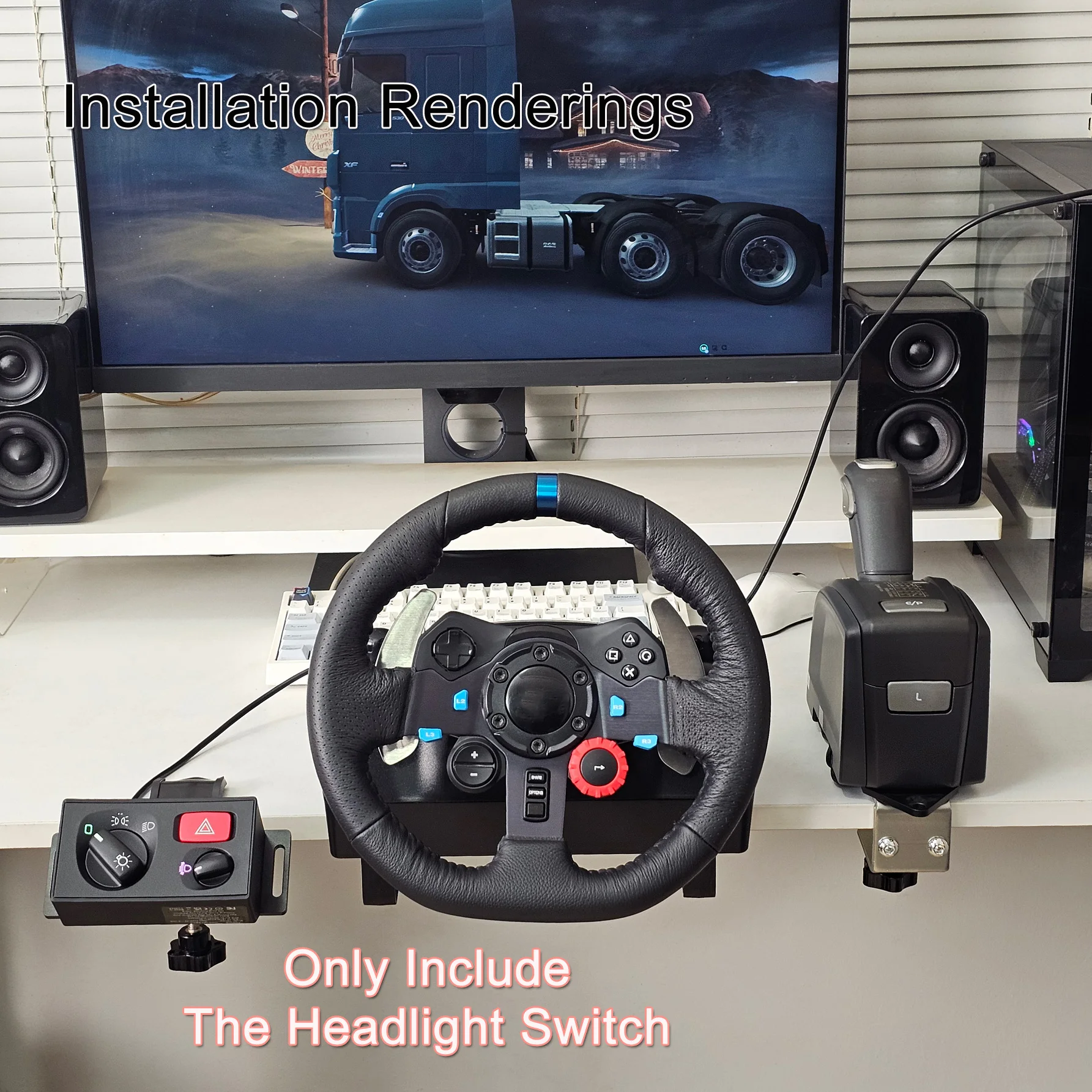 PC USB Scheinwerferschalter-Hub für ATS ETS2 CTS Euro Truck Simulator 2 für Logitech G29 G27 G923 Thrustmaster T300RS/GT PXN MOZA R3 – Detail 11