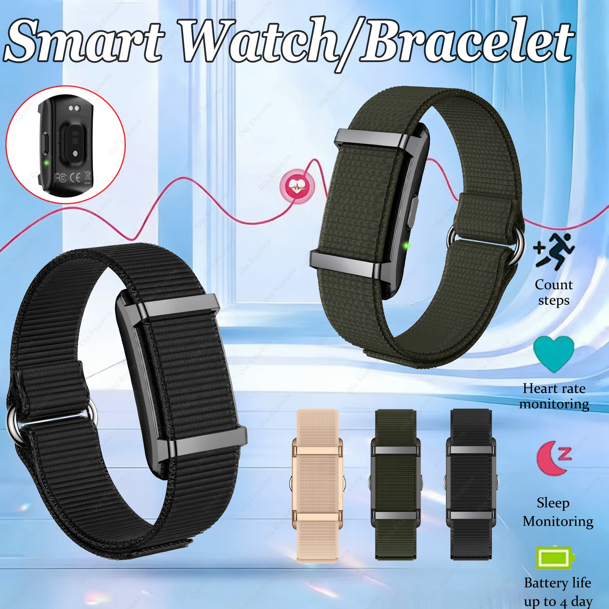 

Health Monitoring Smart Screenless Watch Bracelet Men Women Heart Rate Blood Oxygen Sleep Monitor Sports tracking Smartwatch New