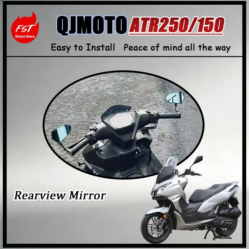

FOR QJ ATR150 ATR250 Motorcycle Rearview Mirror Handlebar Reflector Accessory with Reinforced Bracket for Enhanced Visibility