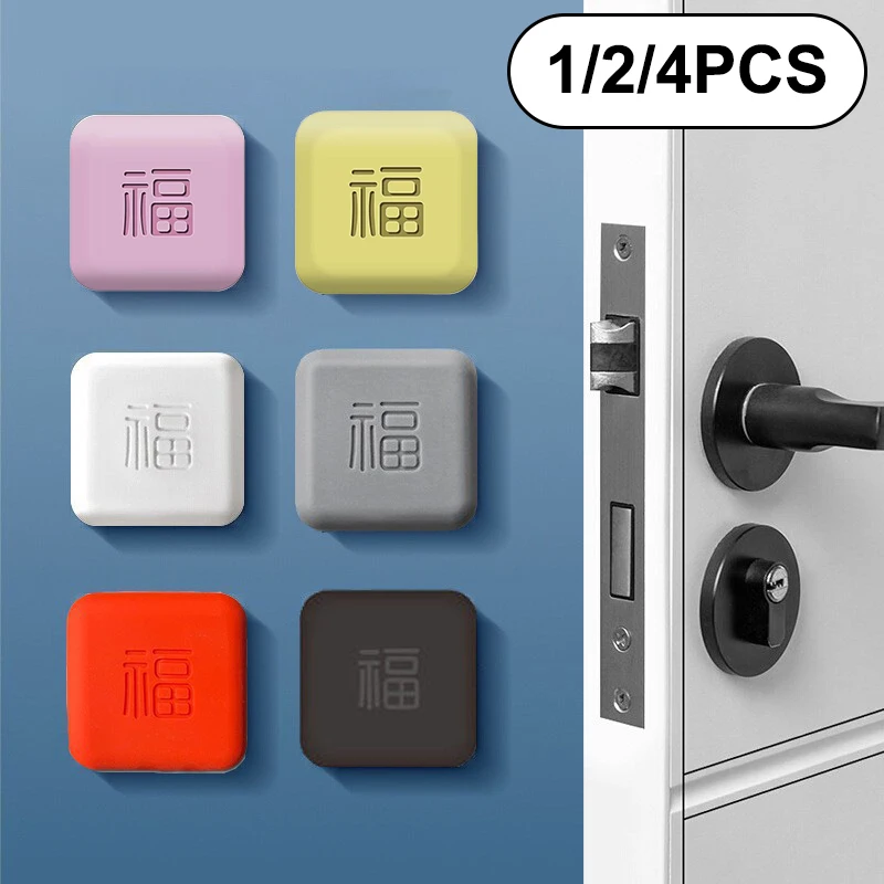 1/2/4 pces rolha de porta de silicone auto-adesivo mudo anti-choque protetores de parede crash pad para proteção da maçaneta da porta