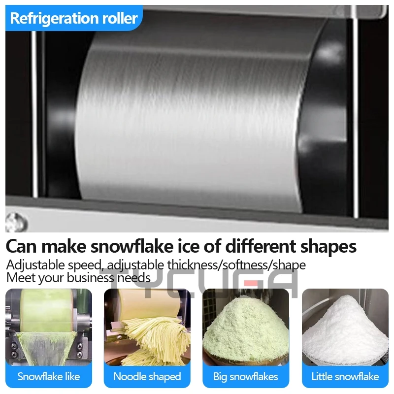 أربعة برميل صانع الثلج آلة حلاقة الثلج الحليب التجاري صانع تقطيع الجليد 1200 واط ندفة الثلج ماكينة حلاقة الثلج تبريد الهواء