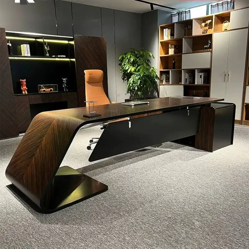 Upgrade Reception Office Desk Aesthetic Luxury Wooden Specialty Office Desk Workstations Storage Mesa Oficina Furniture