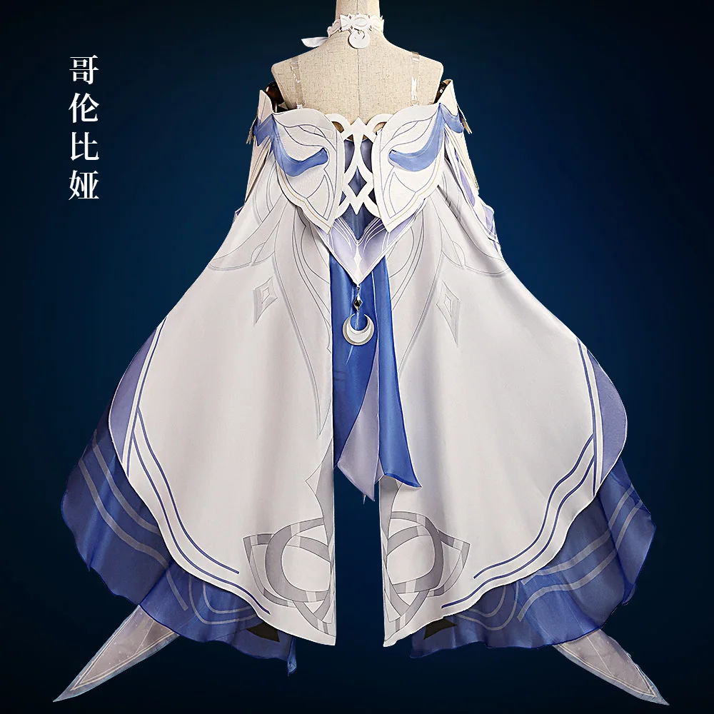 أزياء جينشين إمباكت كولومبينا هيبوسيلينيا التأثيرية أزياء أنيمي لعبة دامسيليت مون مايدن كوتار ملابس حفلات الهالوين وأعياد الميلاد