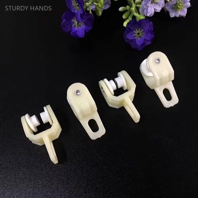 50PCS nano old-fashioned curtain track pulley curved track roller hook wheel