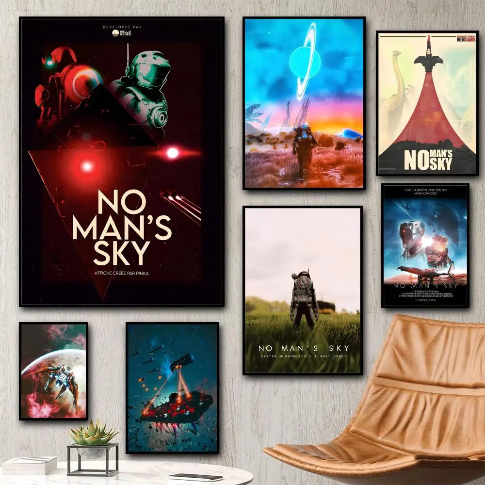 

Game A-N-No Mans S-Sky Anime Painting Calligraphy HD Waterproof Canvas Art: Aesthetic Wall Decor Home,Bar & More