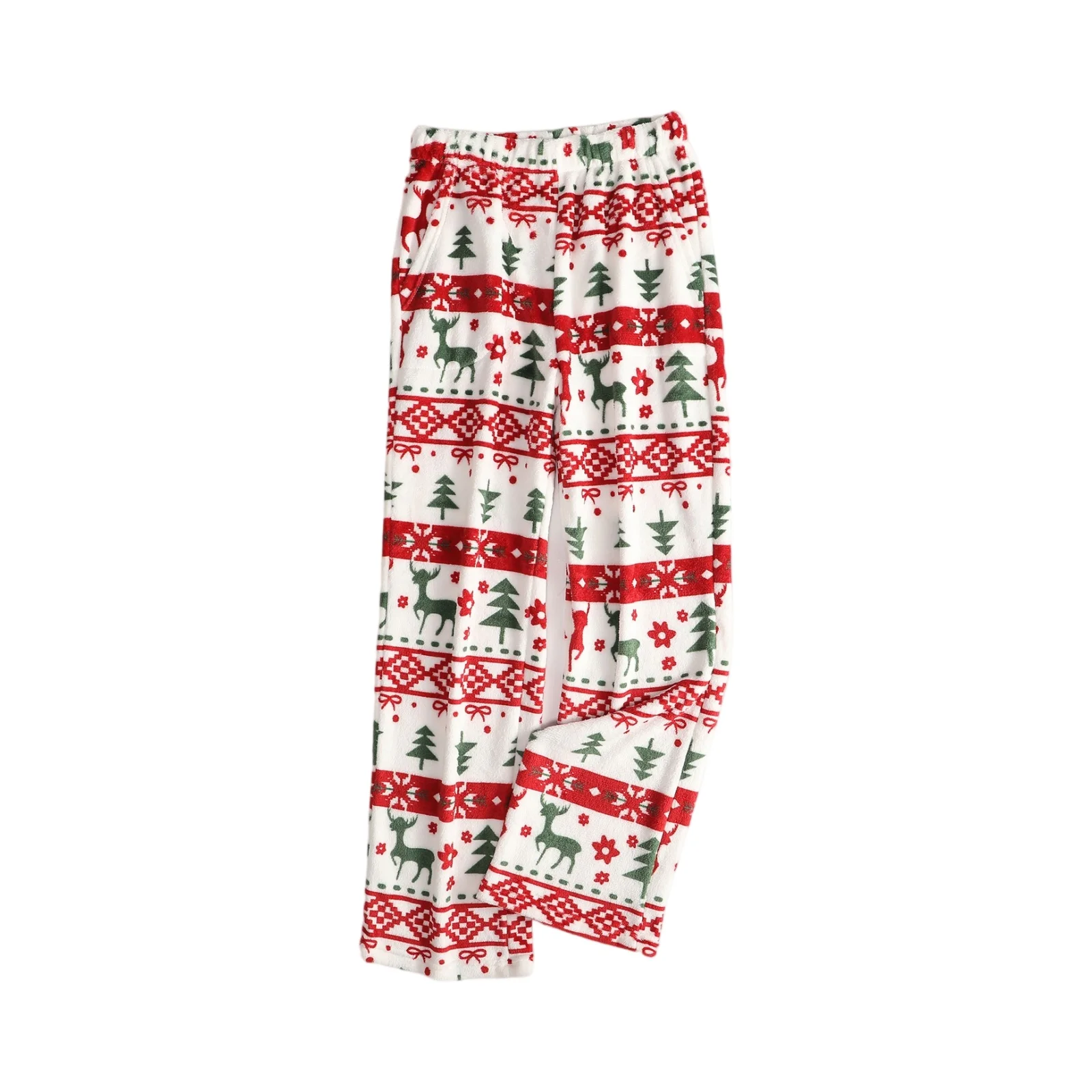 Calças de pijama femininas calças de pijama de pelúcia outono inverno calças de pijama de pelúcia estrela calças de sono macio cintura elástica calças de pijama