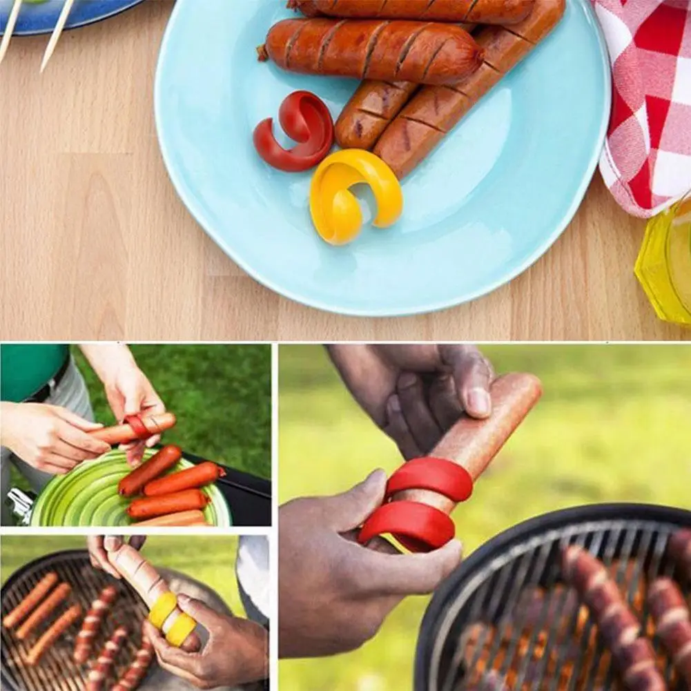 Hot Dog Slicer Barbecue Sausage Cutter Barbecue Tools Camping Innovation Kitchen Utensils Silicone Hot Dog Sausage Mold