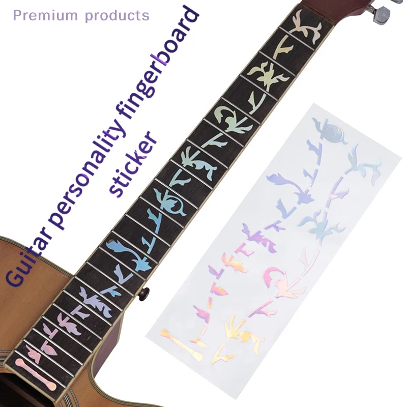 Adhesivo ultrafino para diapasón de Guitarra eléctrica, calcomanías con incrustaciones cruzadas, decoraciones para instrumentos, accesorios para Guitarra, 1 ud.