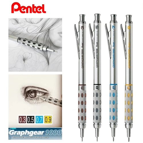 Lápiz mecánico Pentel japonés GraphGear 1000 barra de Metal lápices automáticos Premium dibujo bocetos dibujo papelería
