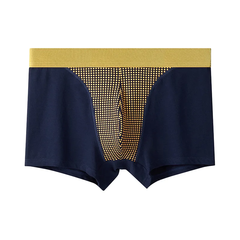 Sous-vêtements de thérapie magnétique pour hommes, lingerie en poudre bombée, caleçons améliorant la nature, boxeurs antibactériens, coton