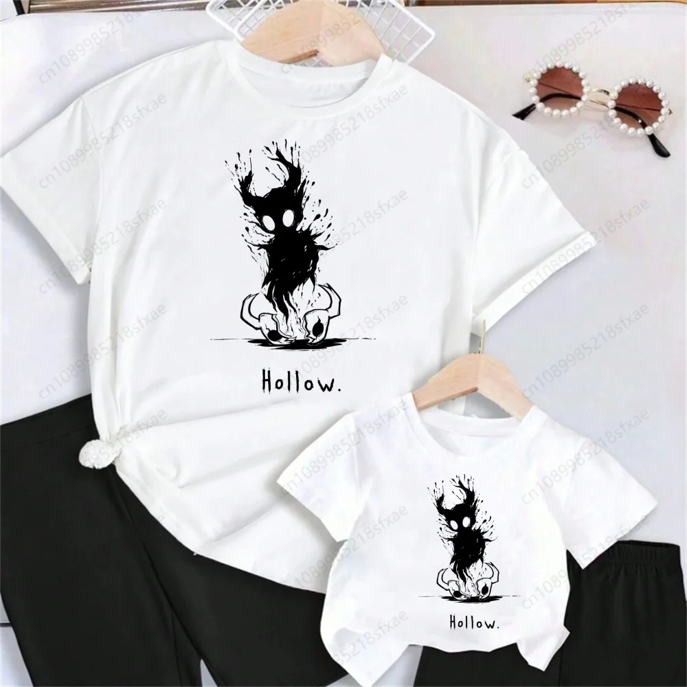 Cartoon Print T-Shirt Designer Children Kids T Shirts Short Sleeved Child Clothes  Hollow Knight Game Hollow Crew Team Tee