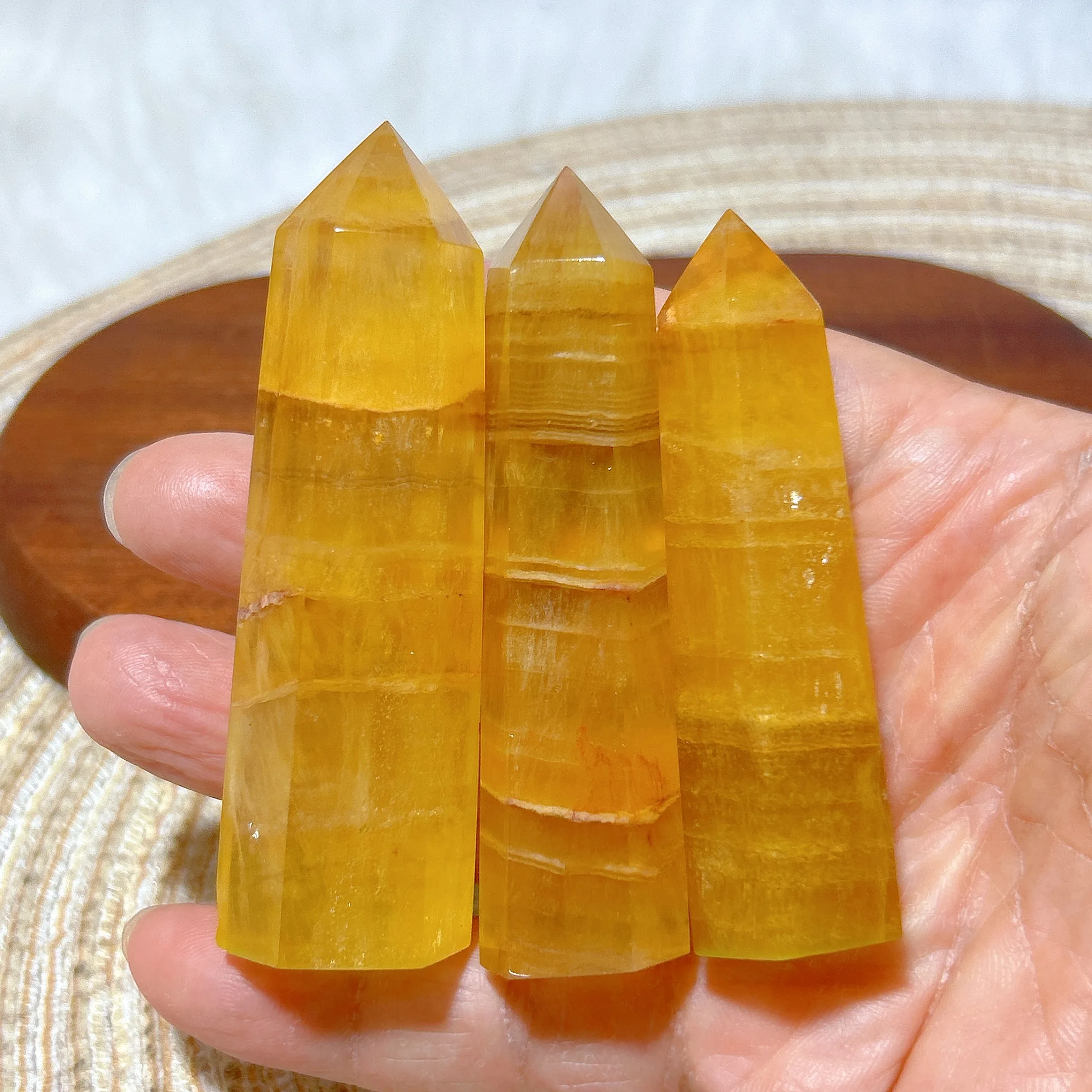 

Natural Crystal Yellow Flourite Colorful Tower Healing High Quality Reiki Home Decorations Room Decor Energy Mineral Ore Gift