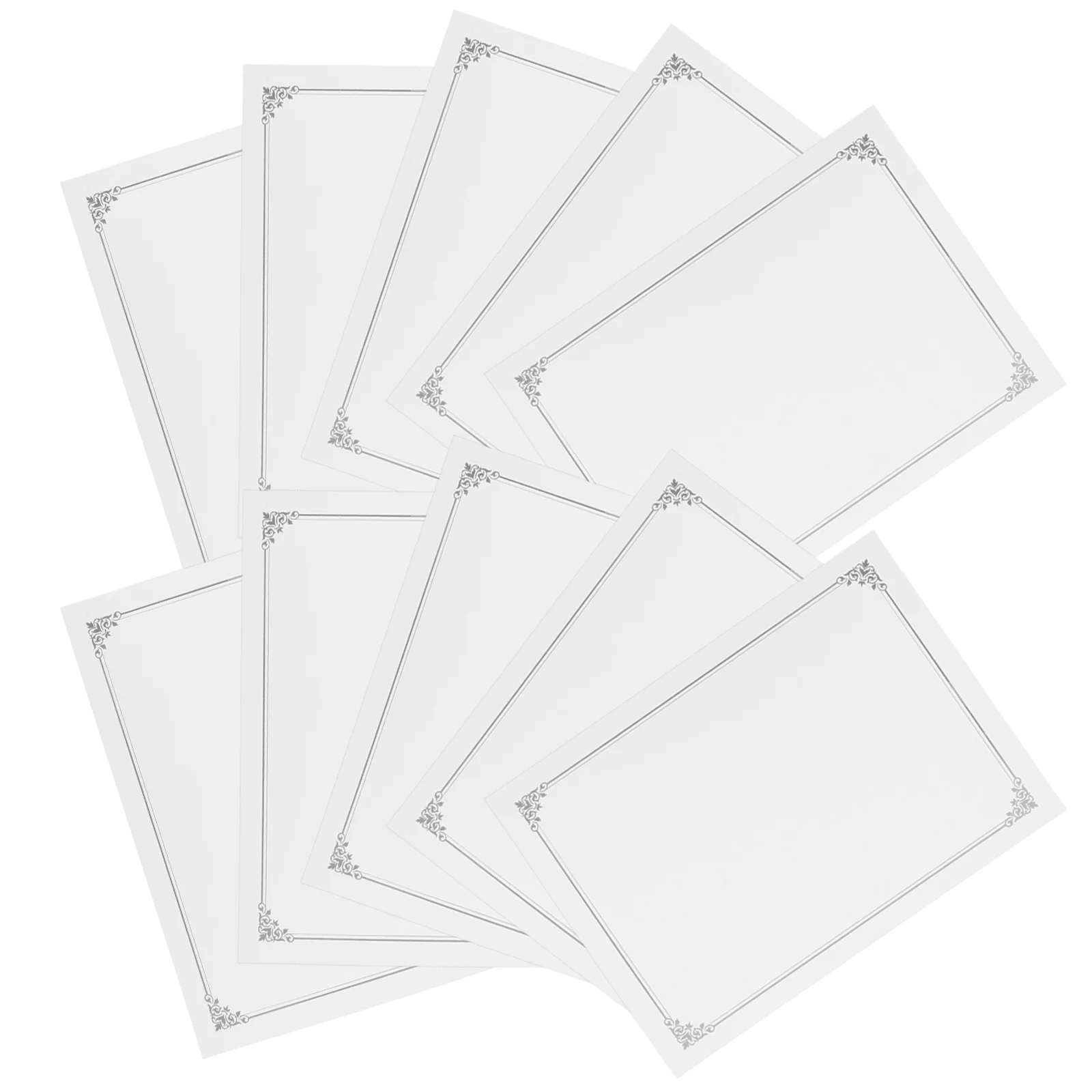

10 Pcs Silver Framed Certificate Core Blank Writable Printable Paper Soft School Award Supplies Certificate