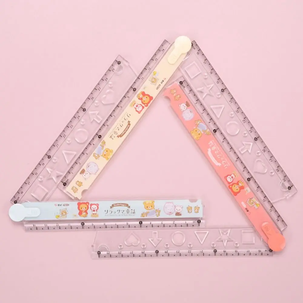 1pc Kawaii Bear Plastic Folding Straight Ruler Cute Stationery Measuring Tool School Office Supplies