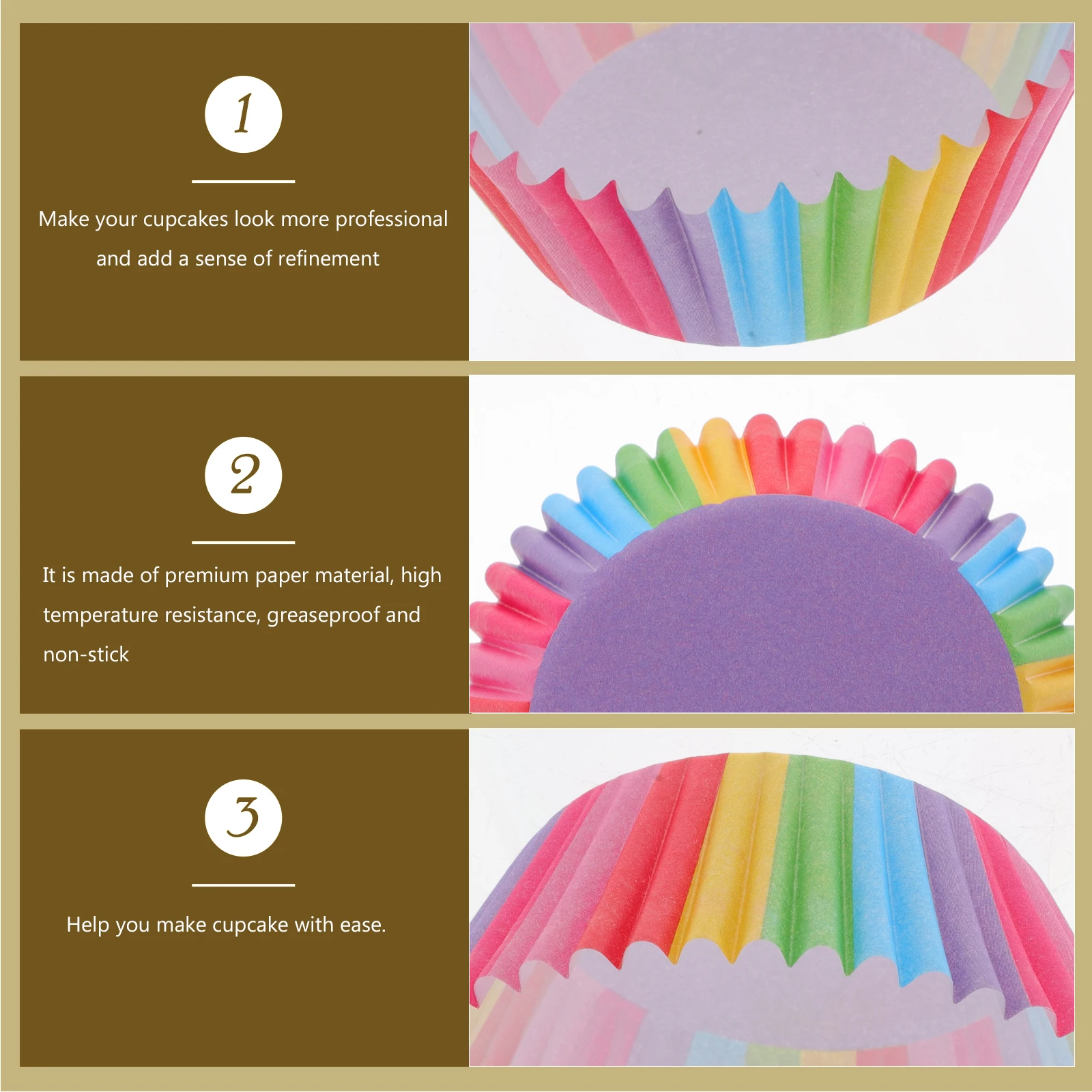 

1000 Pcs Large Cake Liners Cupcake Paper Cups Baking Accessories Muffin Wrappers Home Shop White Coffee Greaseproof Thick Smooth
