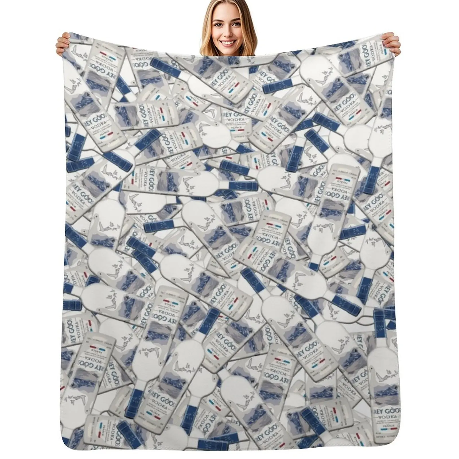 Grey Goose Vodka Bottles Throw Blanket Bed heavy to sleep Camping Decorative Throw Soft Plush Plaid warm for winter Blankets