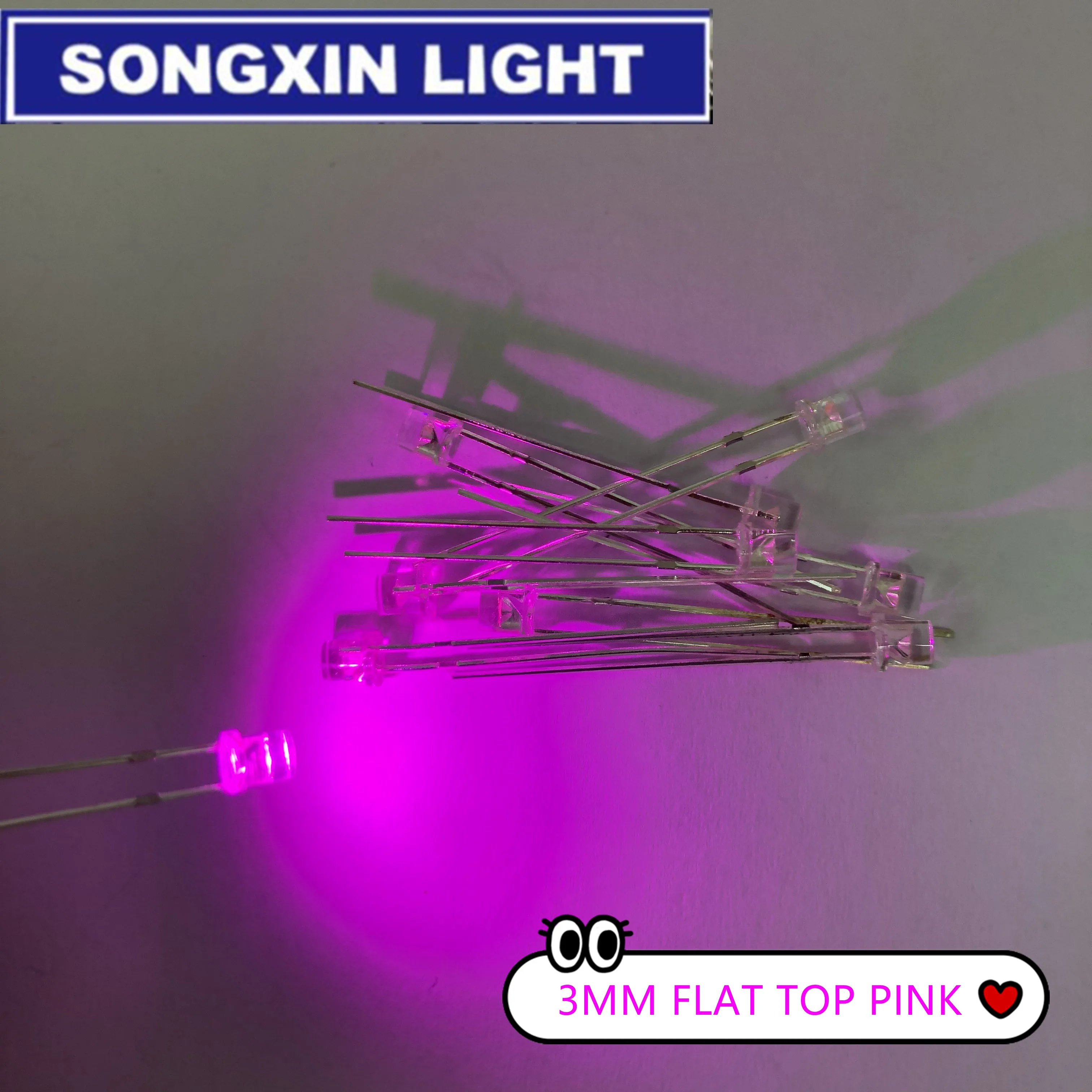 50/100pcs F3 3mm 2pins Flat Top White Red Yellow Blue Green Pink diode Led Wide Angle light emitting Diodes lamp Ultra Bright