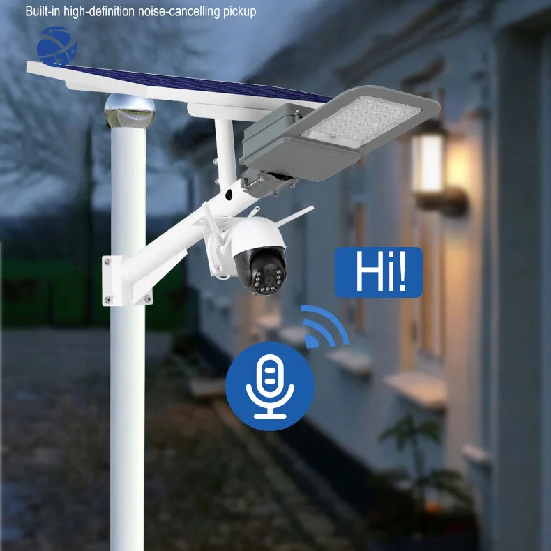 Outdoor Ip65 Waterproof Dusk To Dawn Led Security Flood Lamp Remote Control 300w Solar Street Lights With Cctv Camera 4g Wifi