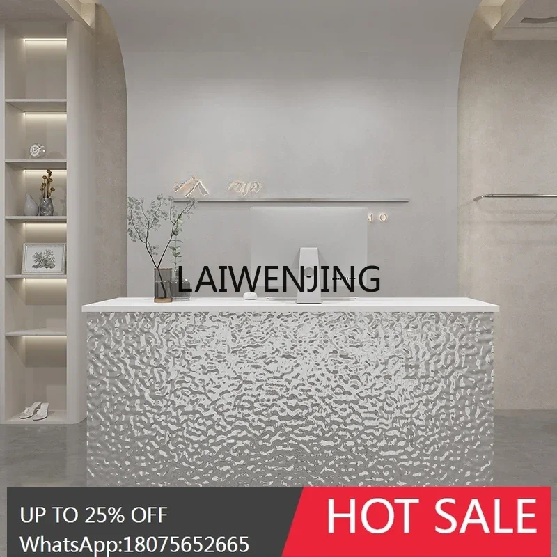 clothing store checkout page Simple modern water ripple stainless steel bar cabinet