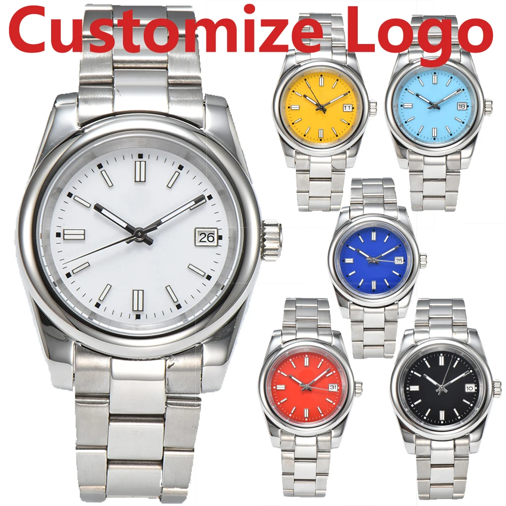 DIY LOGO 39mm/36mm Men's Automatic Mechanical Watch NH35A Automatic Movement Sapphire Glass Stainless Steel 10 Bar Waterproof