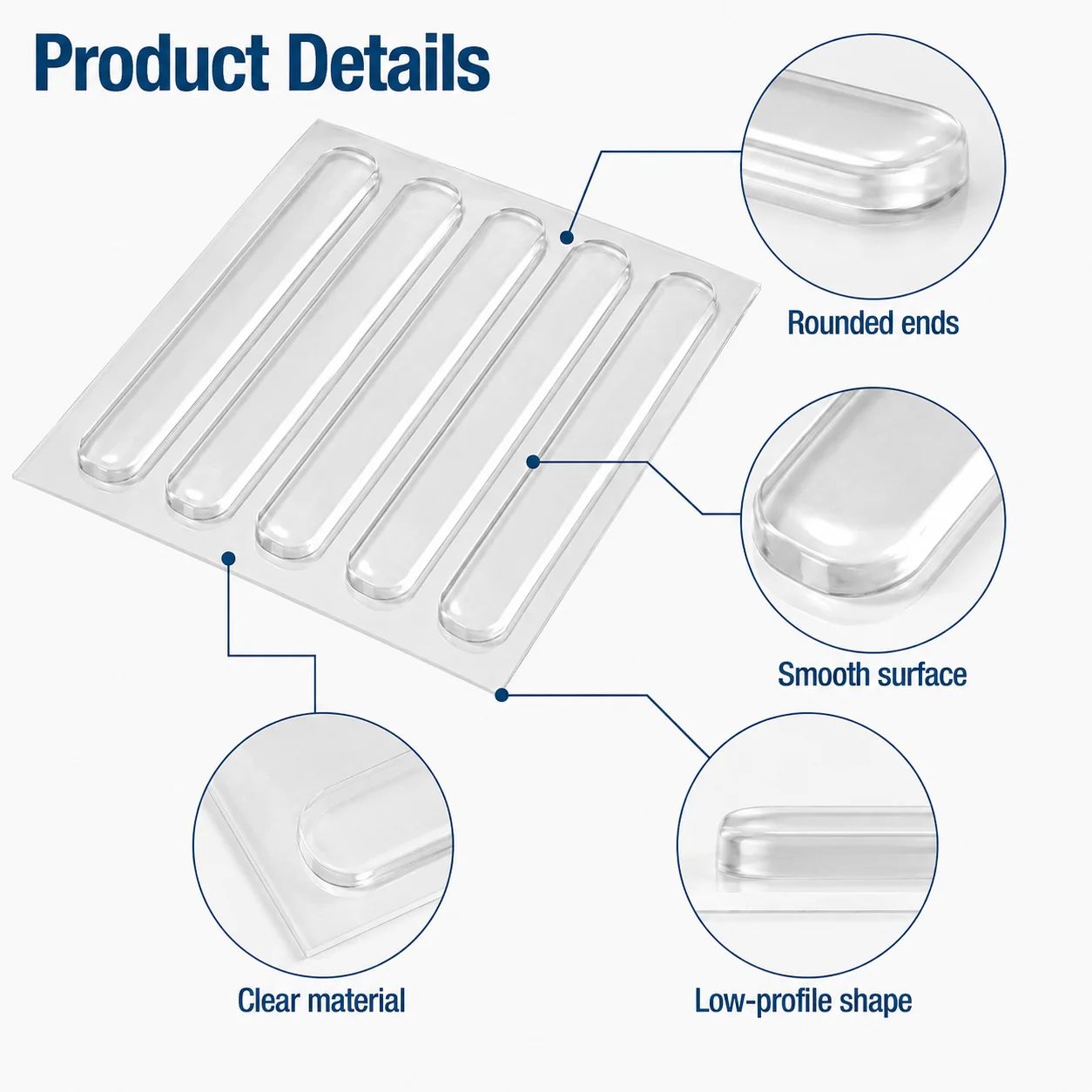 1-20Pcs Clear Silicone Bumper Strip Self Adhesive Cabinet Door Protector Pads Furniture Wall Corner Guard Buffer Cushion Pad view 6