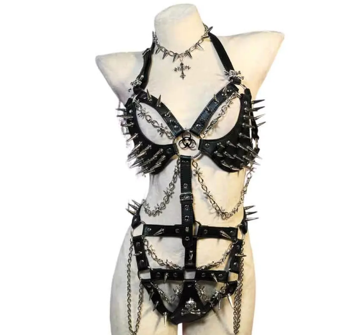 Harajuku 90s Eco Emo Grunge Goth Gothic Tanks Hand Made Club Wear Kawaii DIY Y2K Halter Camisole TOPS Teen E-Girls Punk Rock