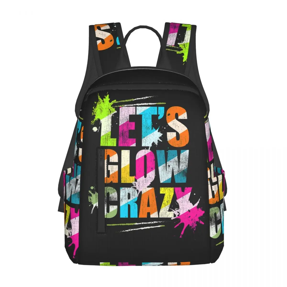 

Let's Glow Crazy Neon Party Light Rave Backpack Daypack Kids BookBag School Bag Shoulder Bags for Men Women