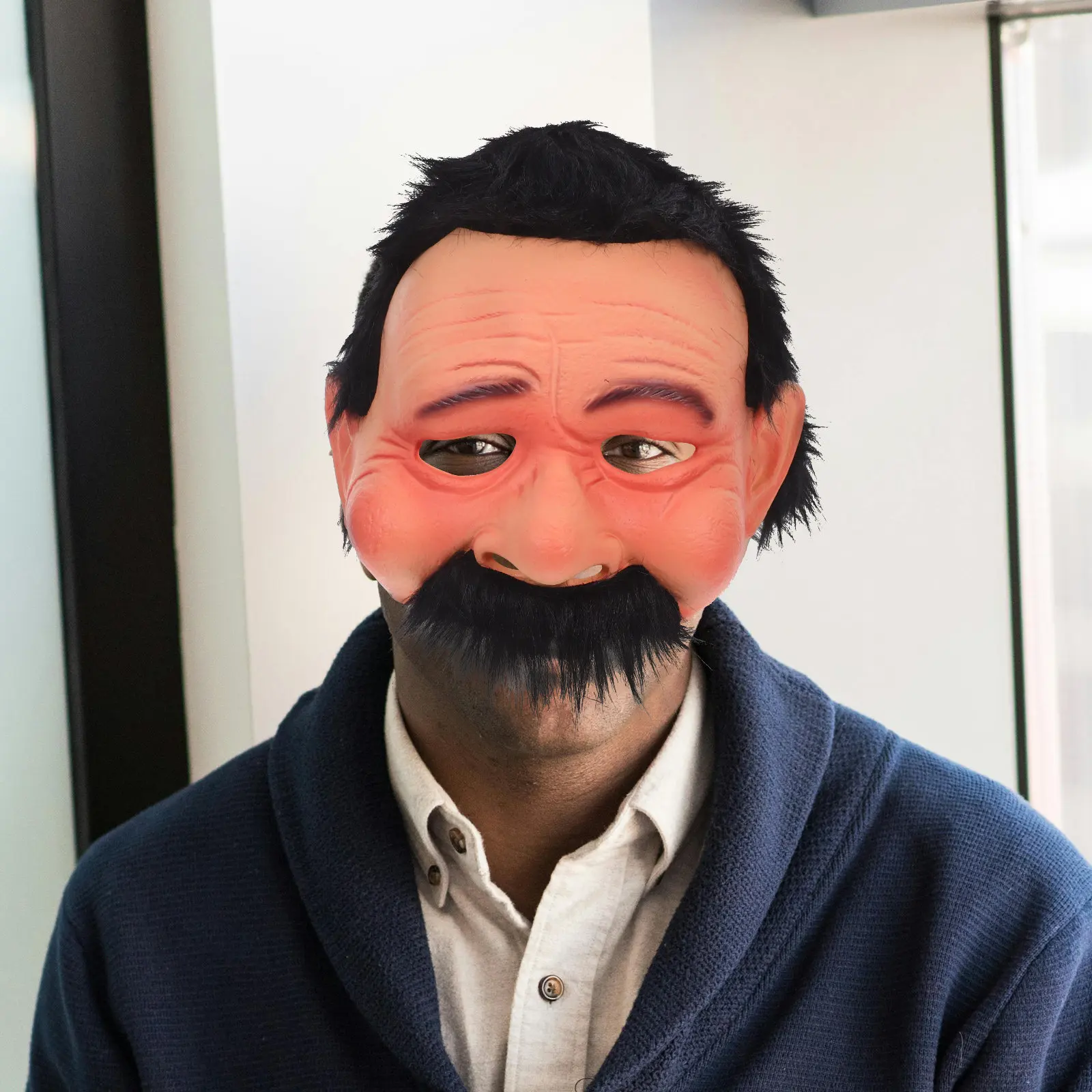 Realistic Old Man Half Face Mask Latex Halloween Cosplay Headgear Scary Costume Party Accessory Old Men Mask Funny Party Masks