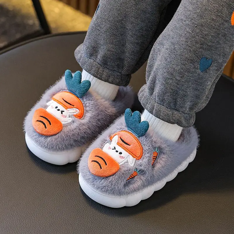 

Kids Winter Slippers Thickened Cotton Cute Cartoon Indoor Non Slip Baby Girls Warmth Winter Shoes