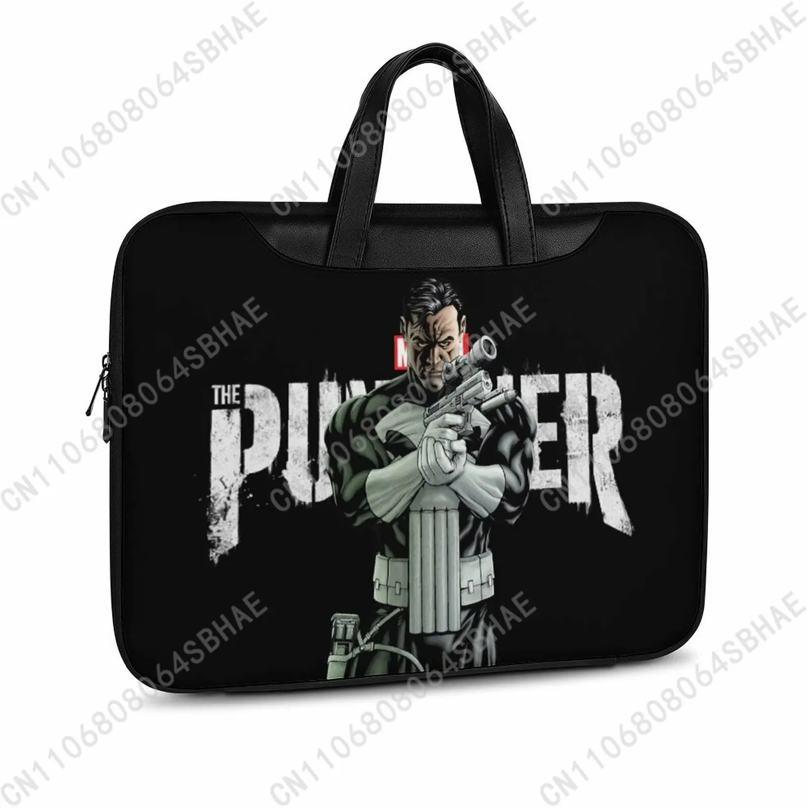 

Marvel The Punisher Custom Leather Briefcase Men Woman Laptop Bag Business Retro Genuine Leather Computer Cosplay