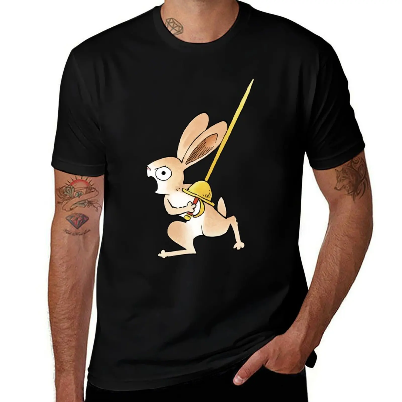 Medieval Rabbit & Rapier - BEIGE version T-Shirt designer shirts for a boy oversized t shirts for men