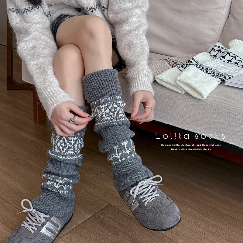 Retro Leg Warmer Versatile Knitted Leg Cover Leg Warmer Knitted For Dress Matching Jk Lolita Women