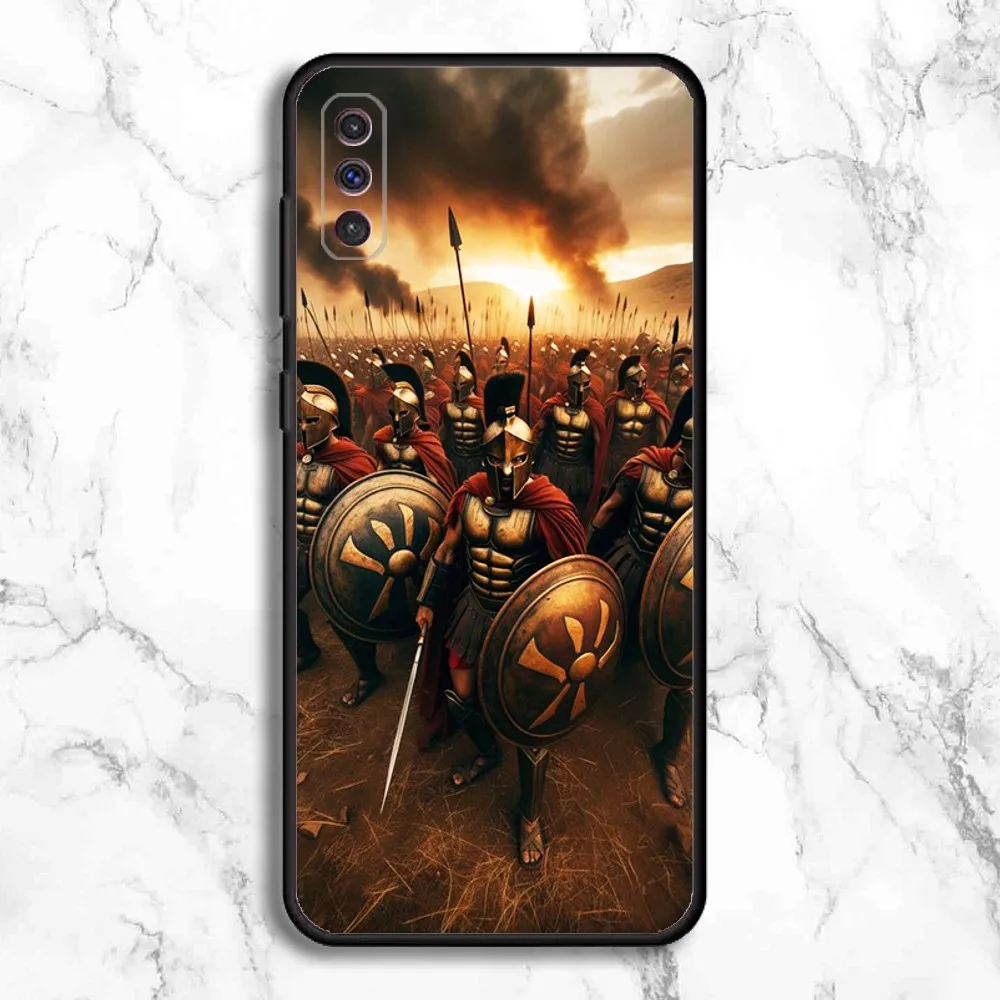 Spartan Phone Case For Samsung Galaxy A13,A21s,A22,A31,A32,A52,A53,A71,A80,A91 Soft Black Phone Cover