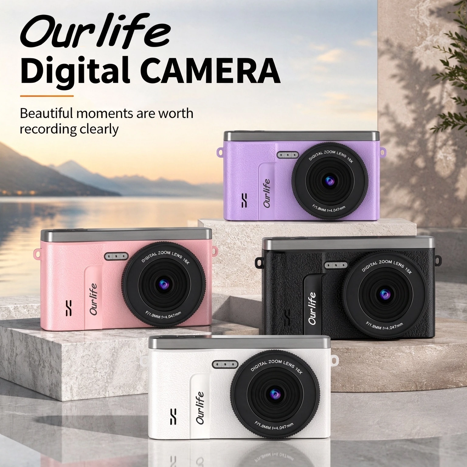 Ourlife Digital Camera 18X Digital Zoom Vintage Vlog Video Recorder 180 ...