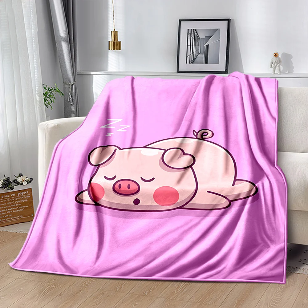 Cute Piggy Blankets for Couch Sofa, Soft Warm Cozy Blankets for Women Men Gifts, Plush Flannel Blankets Suitable for All Seasons