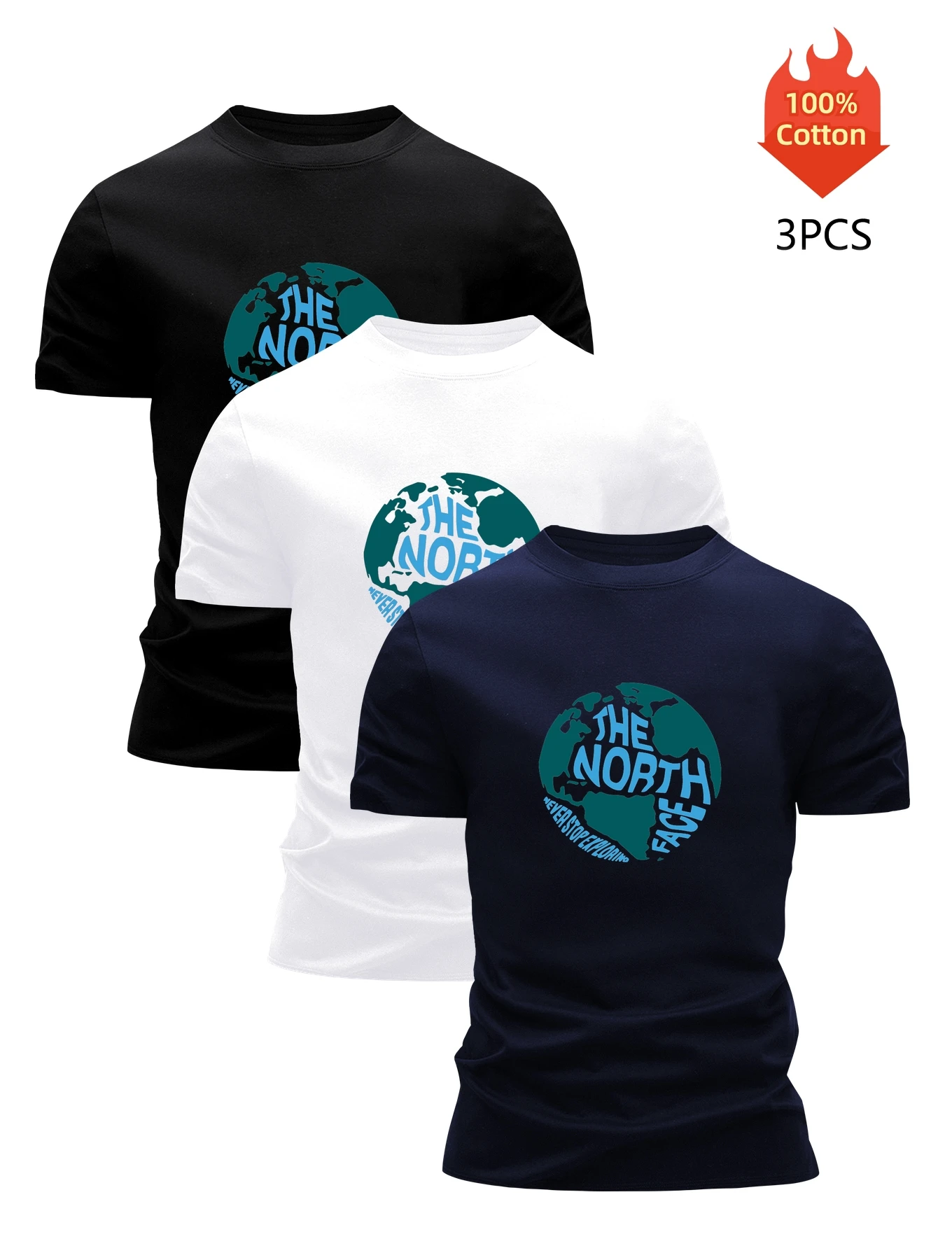 

3 Pack Mens 100 Cotton Graphic Tees Casual Summer Breathable Cool High Quality Trendy Tops Streetwear Essentials
