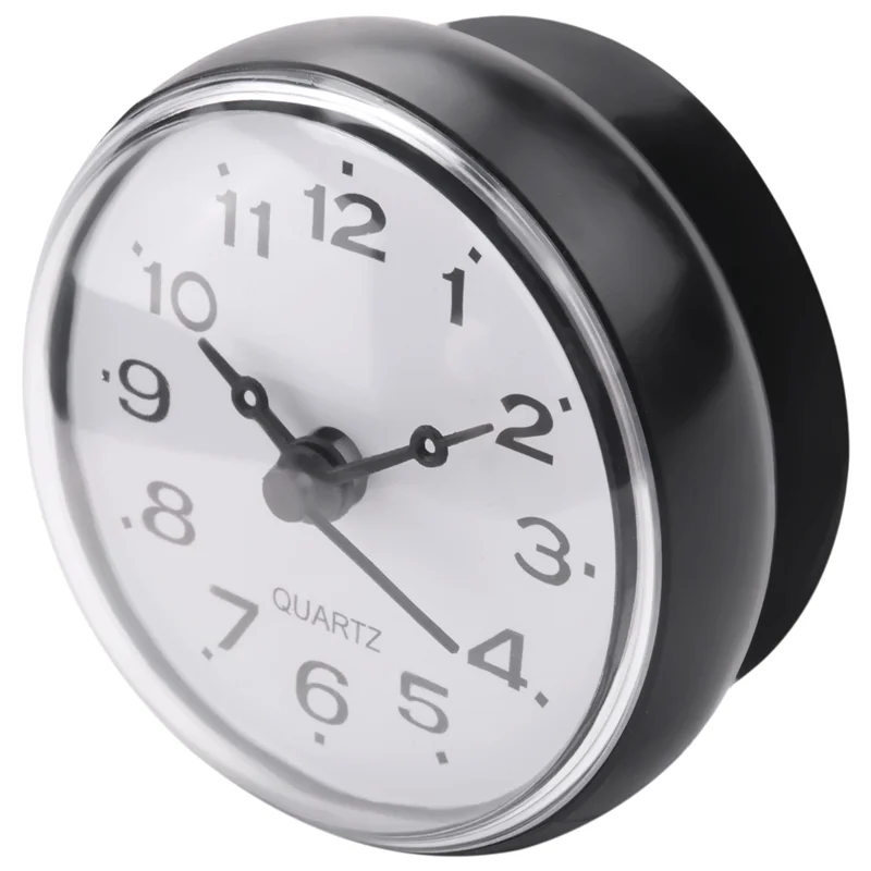 7cm Waterproof Kitchen Bathroom Shower Clock Suction Cup Sucker Wall Black