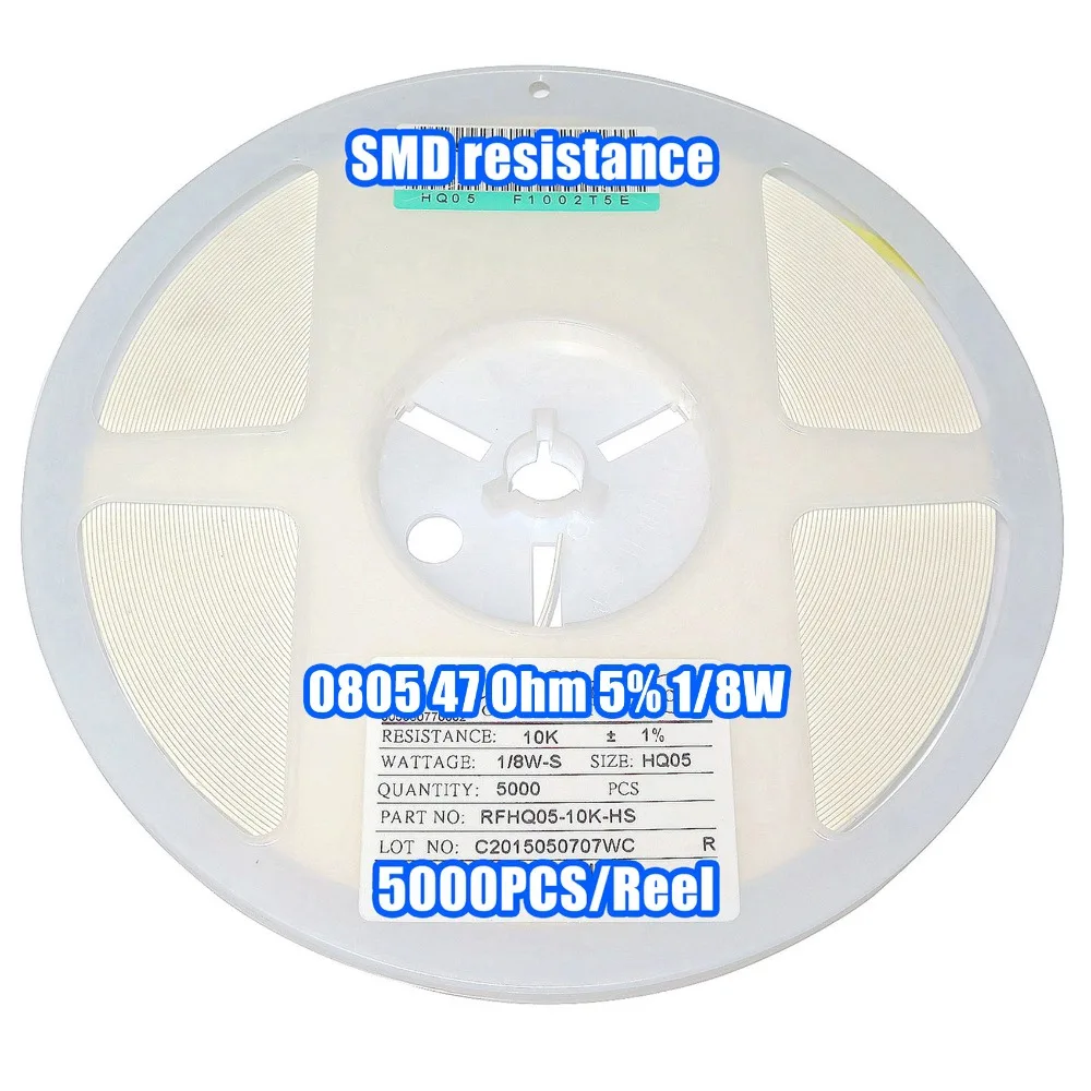 1 Reel 0805 47R 47 Ohm 5% 1/8W SMD Resistance 5000PCS/Reel